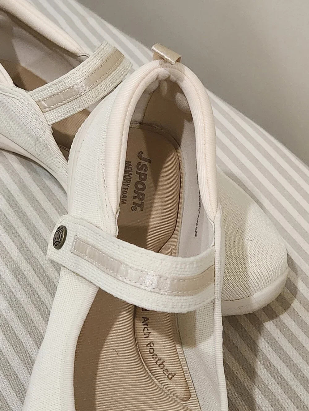 JSport by Jambu Women's White Mary Jane Flats - Picture 2 of 3